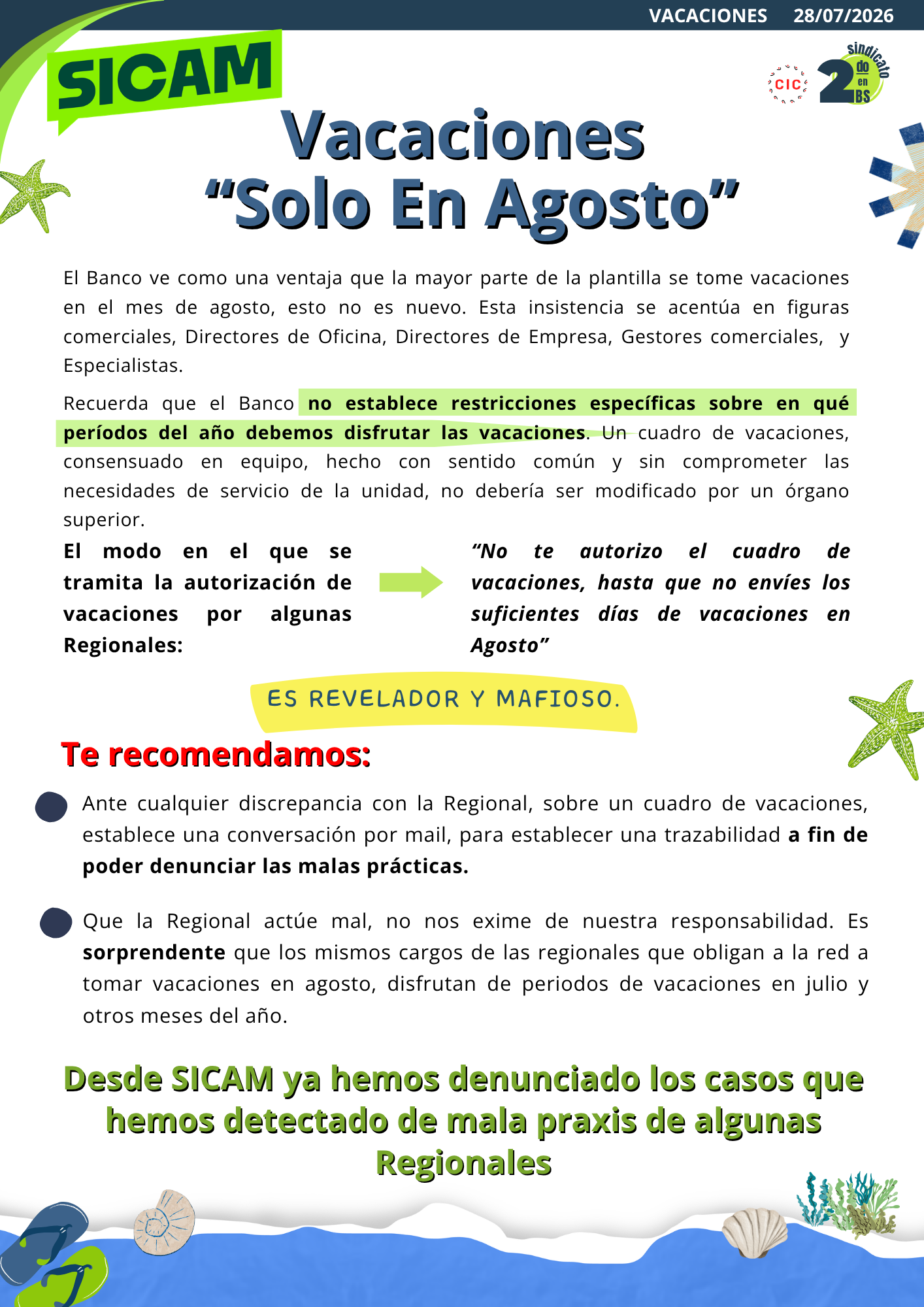 28 julio 2026. TE CANCELO LAS VACACIONES<br>